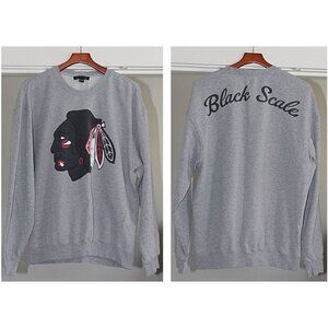 BLACK SCALE Mens Indian Head Sweatshirt, Streetwear + Snowboarding - Grey, sz XL
